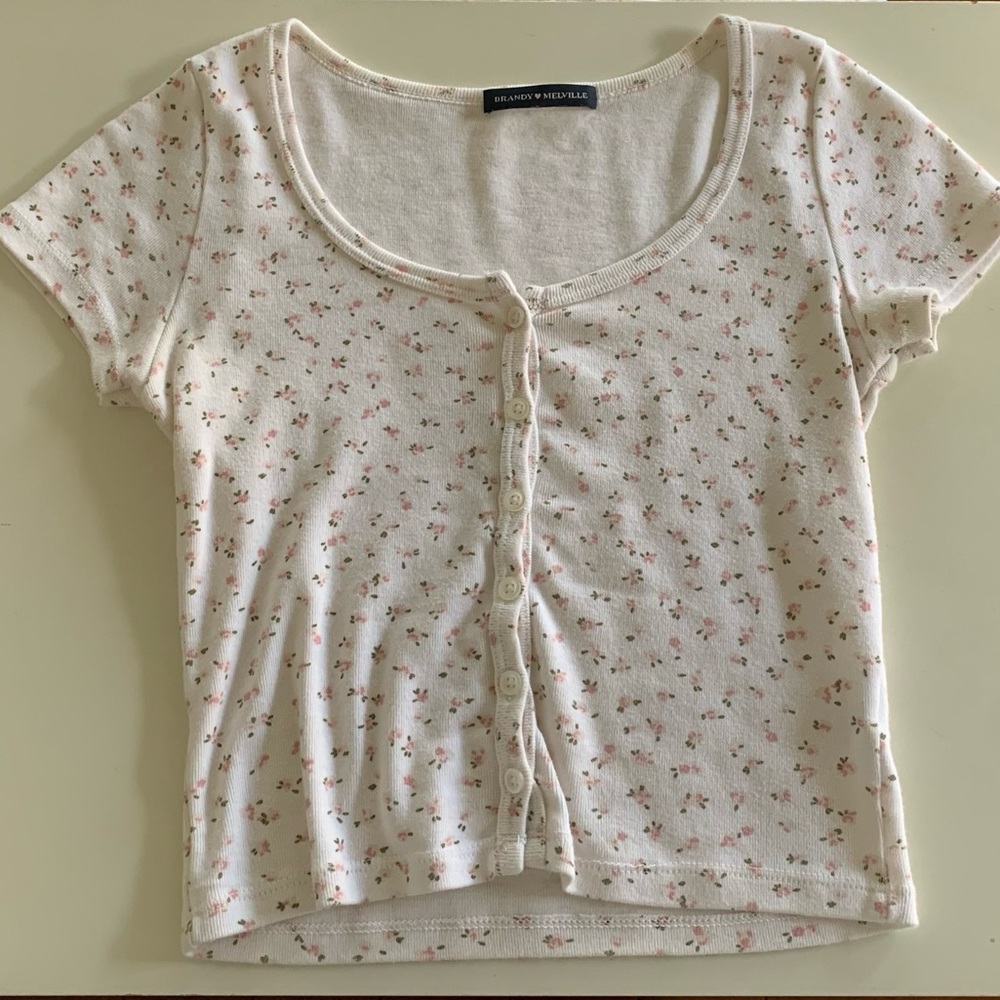 White Zelly Floral Top